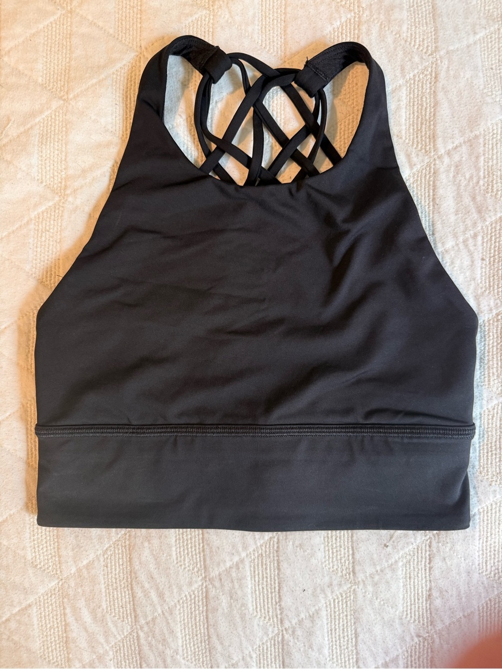 lululemon athletica Free to be Wild Black Crisscross Back Sports Bra Size 4